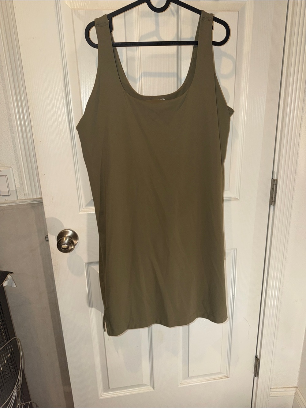 Old Navy Olive Green Scoop Neck Tank Active Dress over shorts